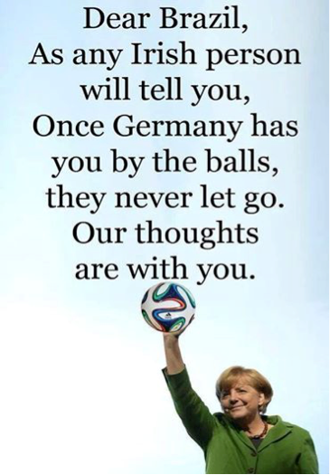 Figure 2. Angela Merkel with Ireland by the balls