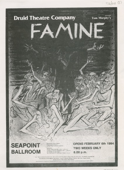 Druid production of Tom Murphy’s Famine in 1984 Program/flyer.  T2/99-101, Druid Theatre Company Archive, James Hardiman Library, NUI Galway.